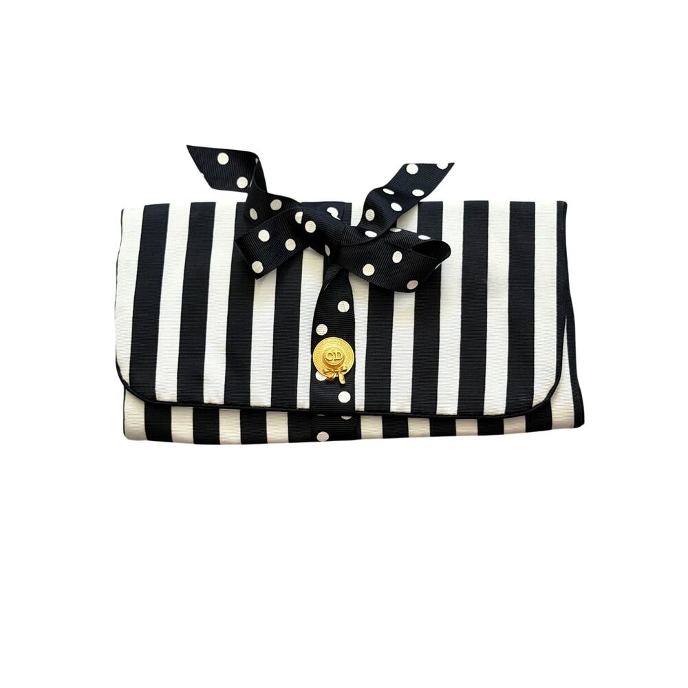 Christian Dior Vintage 90's Tri-Fold Jewelry Travel Roll Organizer Clutch Bag